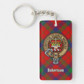 Porte-clés Clan Robertson Crest sur Tartan (Devant)