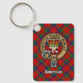 Porte-clés Clan Robertson Crest sur Tartan (Recto)
