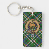 Porte-clés Clan Scott Crest sur Green Tartan (Devant)