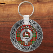 Porte-clés Clan Scott Crest & Tartan Knot Porte - clé (Recto)
