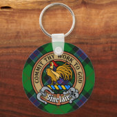 Porte-clés Clan Sinclair Crest sur la chasse Tartan (Recto)