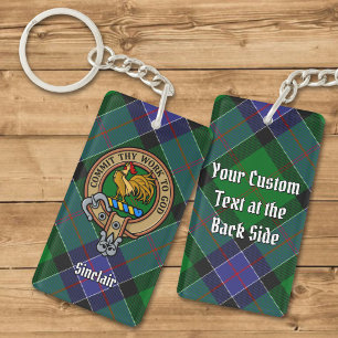 Porte-clés Clan Sinclair Crest sur la chasse Tartan