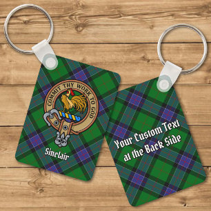 Porte-clés Clan Sinclair Crest sur la chasse Tartan