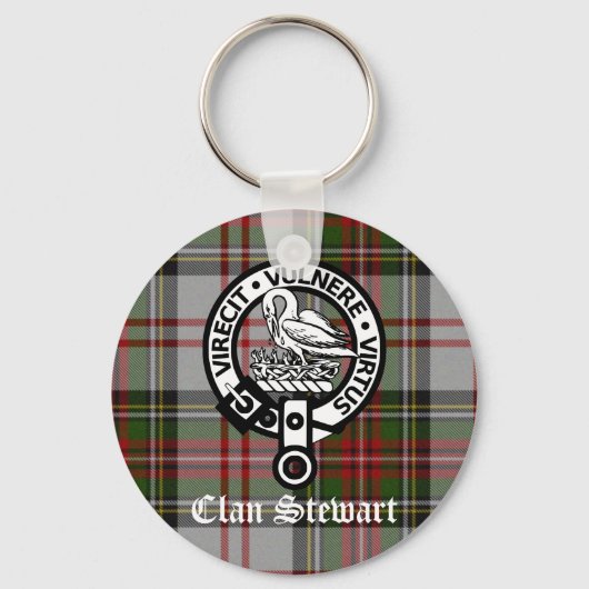 Porte-clés Clan Stewart Crest & Tartan (Recto)