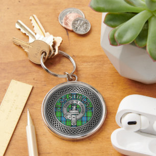 Porte-clés Clan Stirling Crest & Tartan Knot