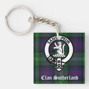 Porte-clés Clan Sutherland Crest Badge et Tartan