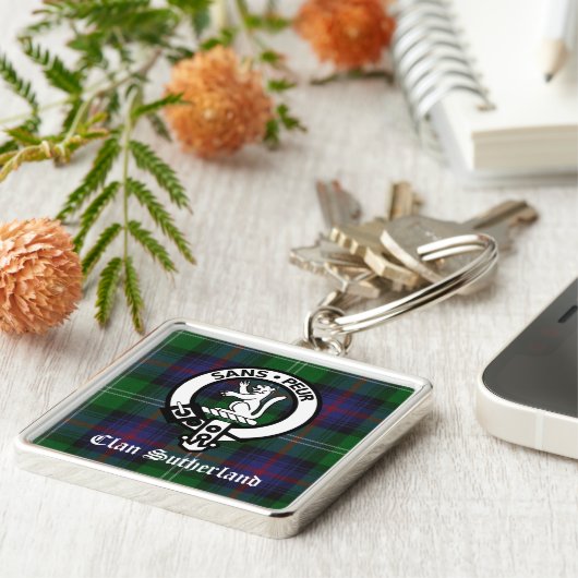 Porte-clés Clan Sutherland Crest & Tartan (Côté)