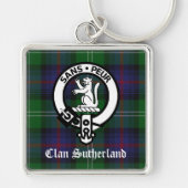 Porte-clés Clan Sutherland Crest & Tartan (Devant)