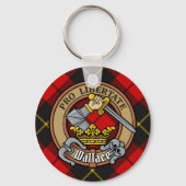 Porte-clés Clan Wallace Crest sur Tartan (Recto)