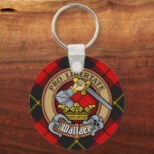 Porte-clés Clan Wallace Crest sur Tartan (Recto)