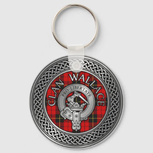 Porte-clés Clan Wallace Crest & Tartan Knot