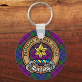 Porte-clés Clan Wardlaw Crest sur Tartan (Recto)