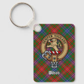Porte-clés Clan Wilson Crest sur Tartan moderne (Recto)