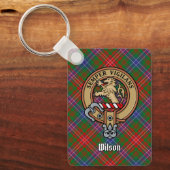Porte-clés Clan Wilson Crest sur Tartan moderne (Recto)