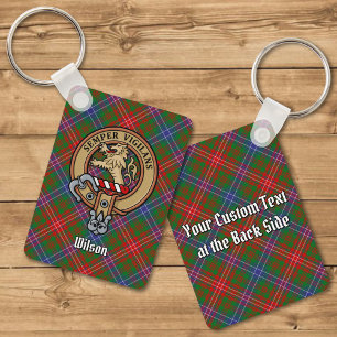 Porte-clés Clan Wilson Crest sur Tartan moderne