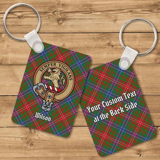 Porte-clés Clan Wilson Crest sur Tartan moderne