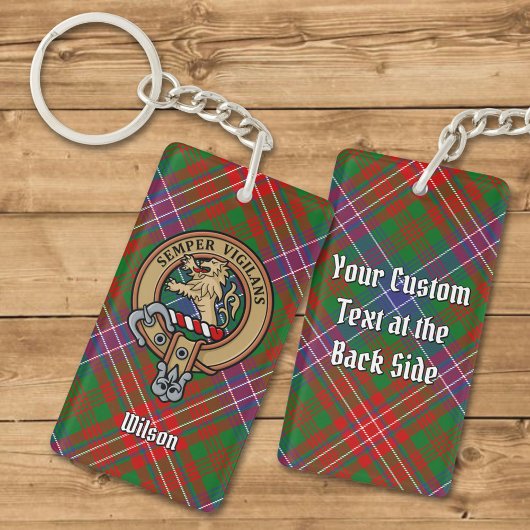 Porte-clés Clan Wilson Crest sur Tartan moderne