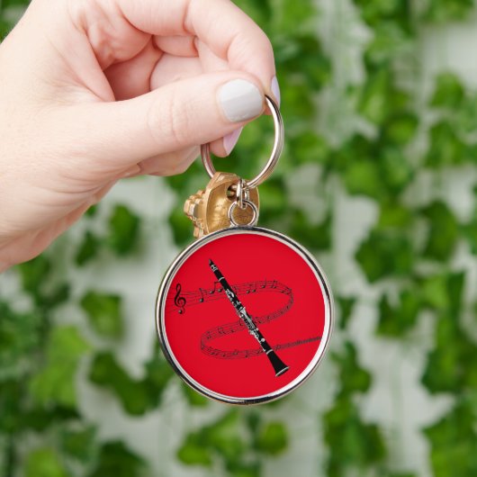 Porte-clés Clarinet et notes musicales (Main)