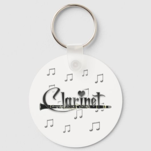 Porte-clés Clarinet I Love Clarinet (Recto)