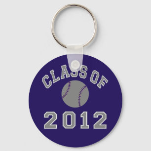 Porte-clés Classe 2012 du base-ball - gris