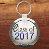 Porte-clés Classe Argent Et Bleu De Porte - clé De Graduation (Recto)