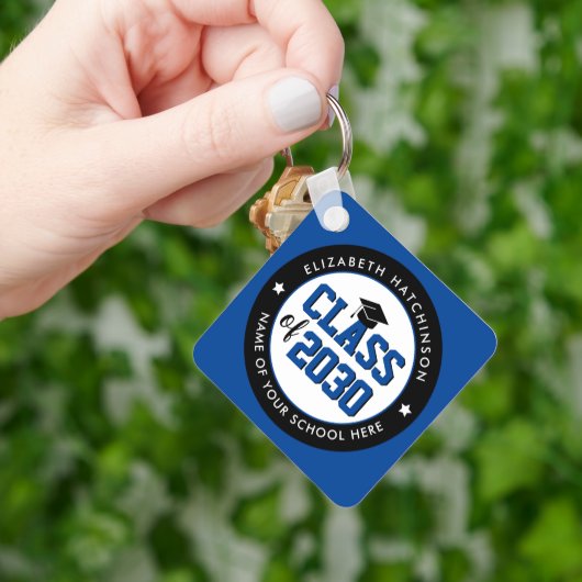 Porte-clés Classe Bleue Élégante de 2023 Graduate Graduate (main)