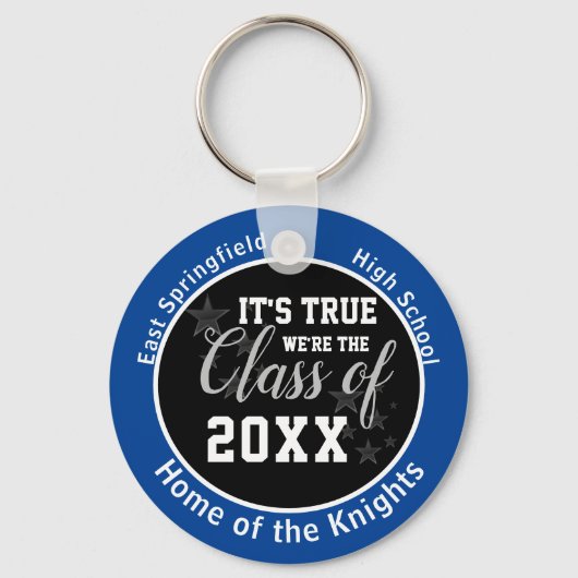 Porte-clés Classe Bleue Personalized High School de 2023 (Recto)