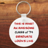 Porte-clés classe de 1974 diplômé, génial (Recto)
