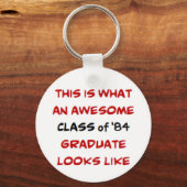Porte-clés classe de 1984 diplômé, génial (Recto)