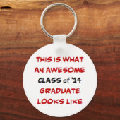 Porte-clés classe de 2014 diplômé, génial (Recto)