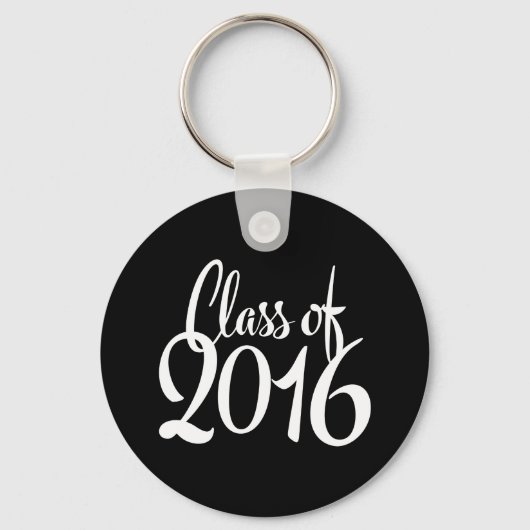 Porte-clés Classe de 2016 Retro Typographie Graduation (Recto)