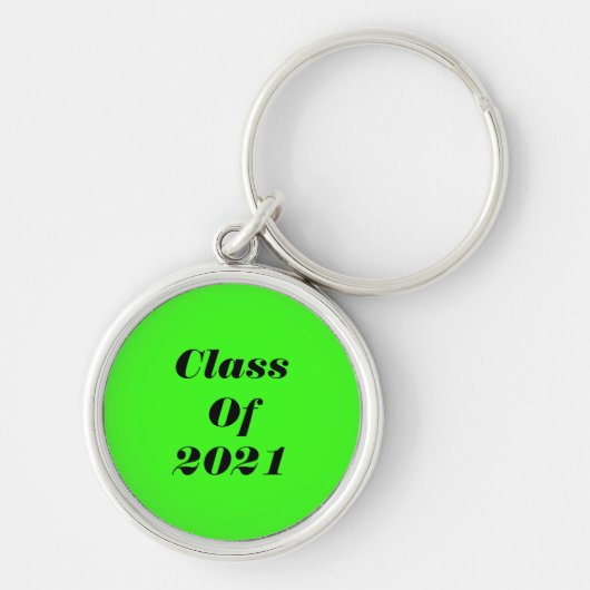 Porte-clés Classe De 2021 Custom Neon Green Graduation Party (Devant)