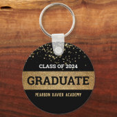 Porte-clés Classe de 2024 Diplôme d'études Maintenir faveur (Recto)