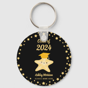 Porte-clés Classe de 2024 Super Star Black and Gold