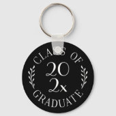 Porte-clés Classe de 2025 Graduate Chic Typographie Noir (Recto)
