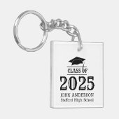 Porte-clés Classe de 2025 Simple Elegant Custom Graduation (Devant gauche)