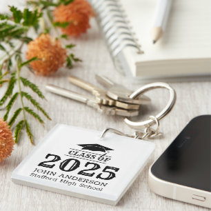 Porte-clés Classe de 2025 Simple Elegant Custom Graduation