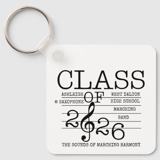 Porte-clés Classe de 2026 Marching Band Graduate Inspirationa (Recto)