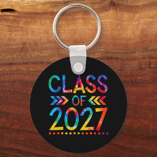 Porte-clés Classe de 2027 - Tie teinture Retour à l'école Cla (Verso)