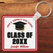 Porte-clés Classe de cadeau personnalisé Red White 2025 (Verso)