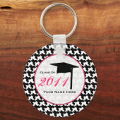Porte-clés Classe De Graduation De 2011 - Houndstooth & Pink (Recto)