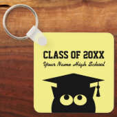 Porte-clés Classe de remise de diplômes 2025 pour chat drôle (Recto)