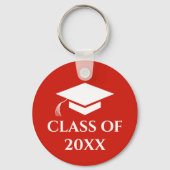 Porte-clés Classe de remise des diplômes Simple Red (Recto)