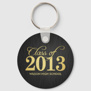 Porte-clés Classe élégante de noir et d'or de 2013 porte -
