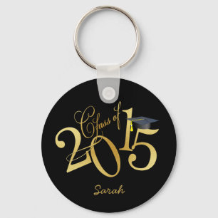 Porte-clés Classe Funky Black and Gold personnalisée de 2015