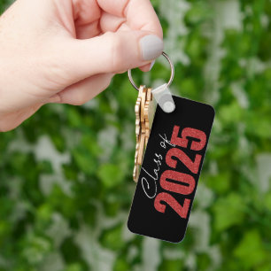 Porte-clés Classe Parties scintillant rouge de 2025