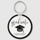 Porte-clés Classe simple moderne de 2023 Graduate Graduate (Recto)