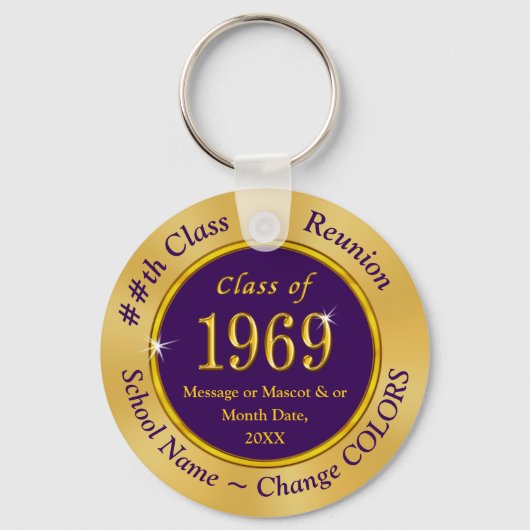 Porte-clés Classe violet et or de la Réunion de 1969 Faveurs (Recto)