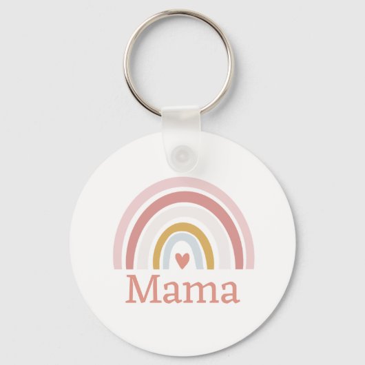 Porte-clés Classic Cute Nom personnalisé Pink Rainbow (Recto)