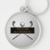 Porte-clés Classic Gold et Black Golf Ball (Devant)